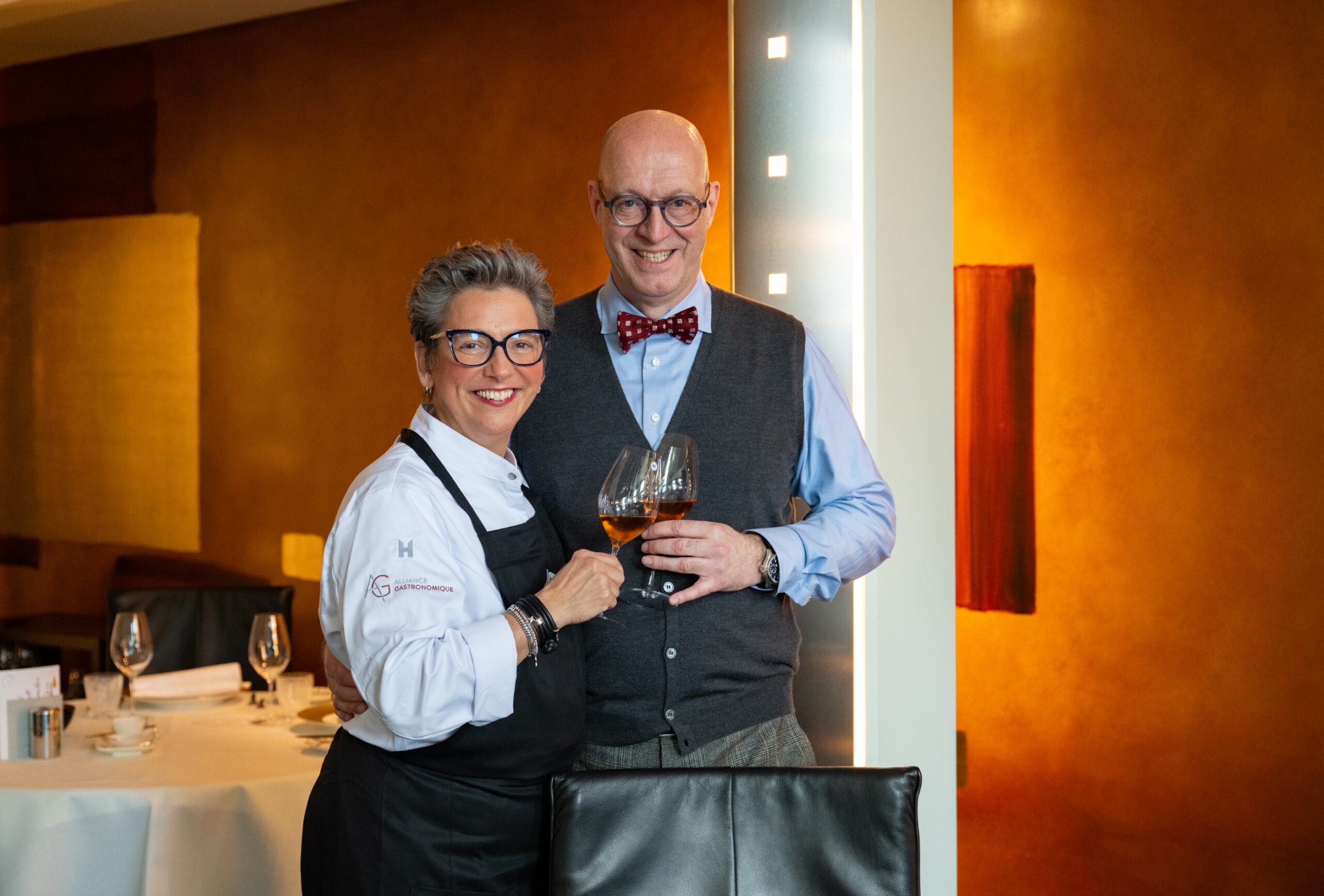 Petro Kools en Margo Reuten in restaurant Da Vinci